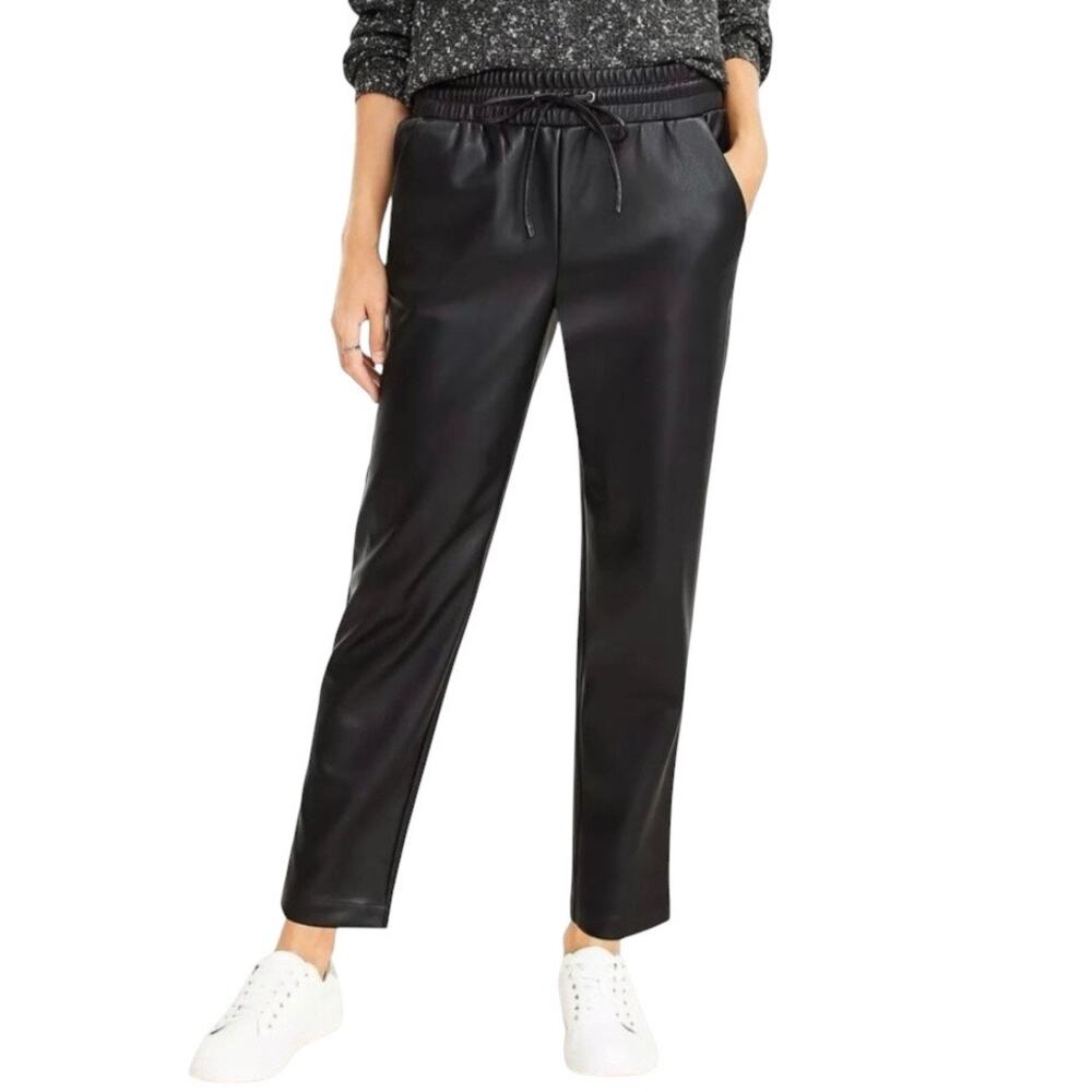 NWT Loft Black Faux Leather Vegan Leather Pants Size XS